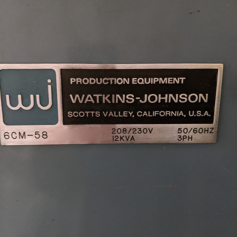 Watkins Johnson (WJ) 6 CM 58 Conveyor Furnace