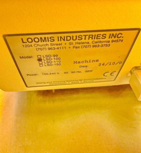 Loomis LSD 100 Scriber / Cleaver / Breaker Machine
