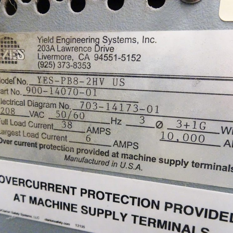 Yes 450 PB 8-2 HV-US Polyimide Bake Oven