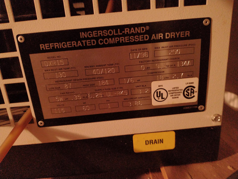 Ingersoll Rand DXR 15 Refrigerated Compressed Air Dryer
