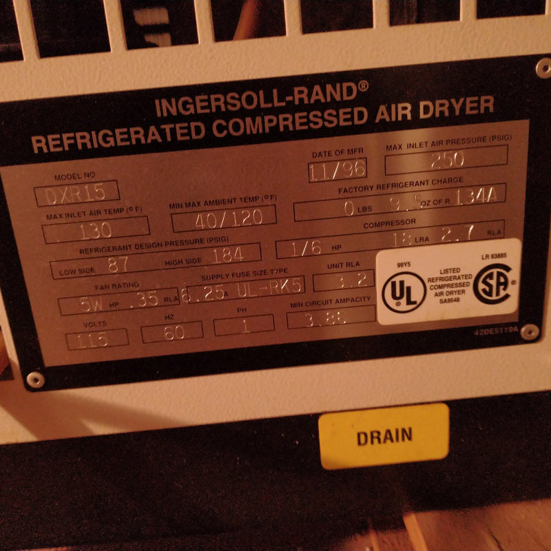 Ingersoll Rand DXR 15 Refrigerated Compressed Air Dryer