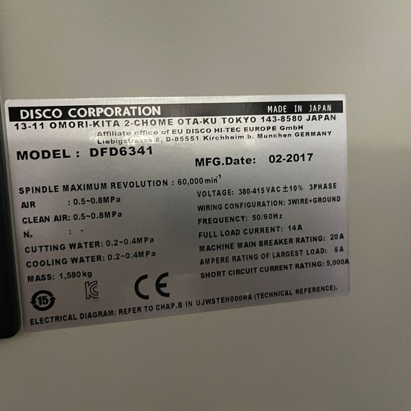Disco DFD 6341 Automatic Dicing Saw