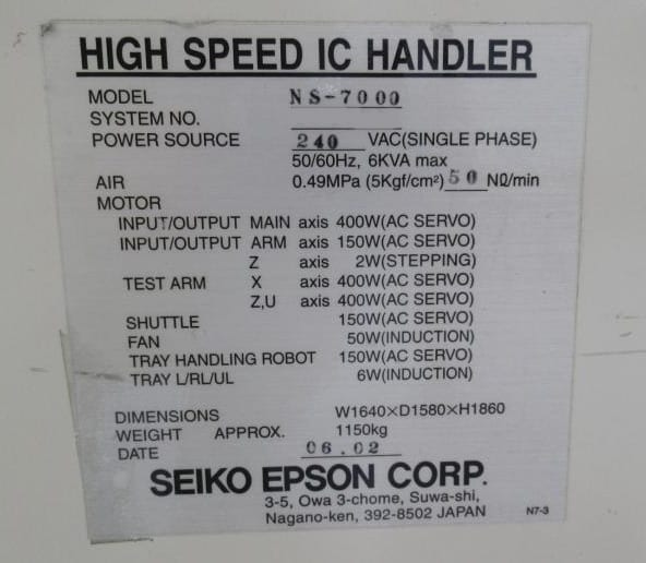 Seiko / Epson NS 7000 Handler