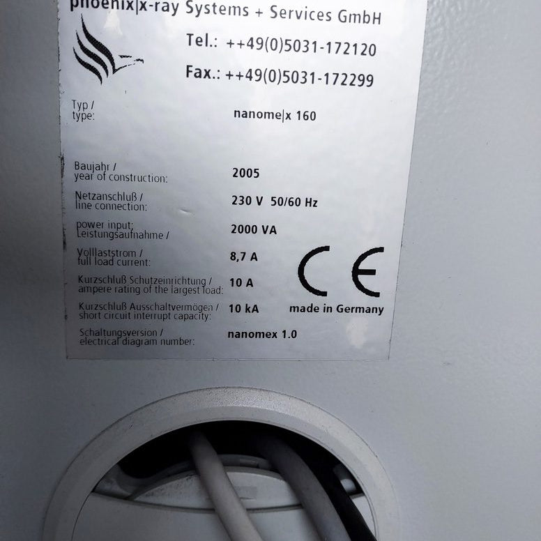 GE Phoenix Nanomex X-ray