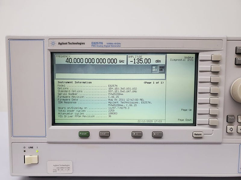 Keysight / Agilent E 8257 N PSG Analog Sweep Signal Generator