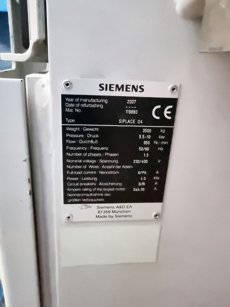 Siemens Siplace D 4 Placement Machine
