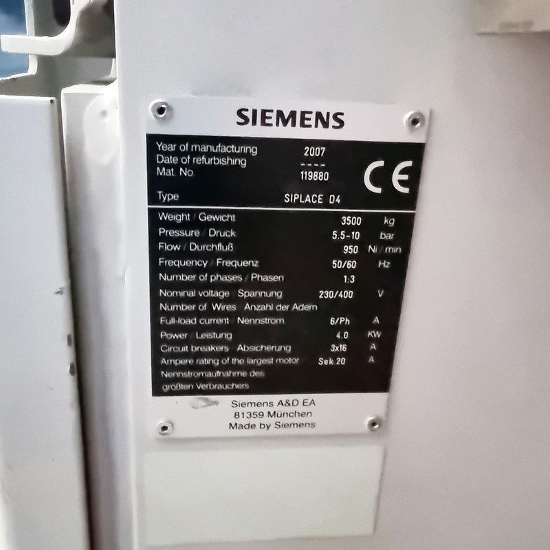 Siemens Siplace D 4 Placement Machine