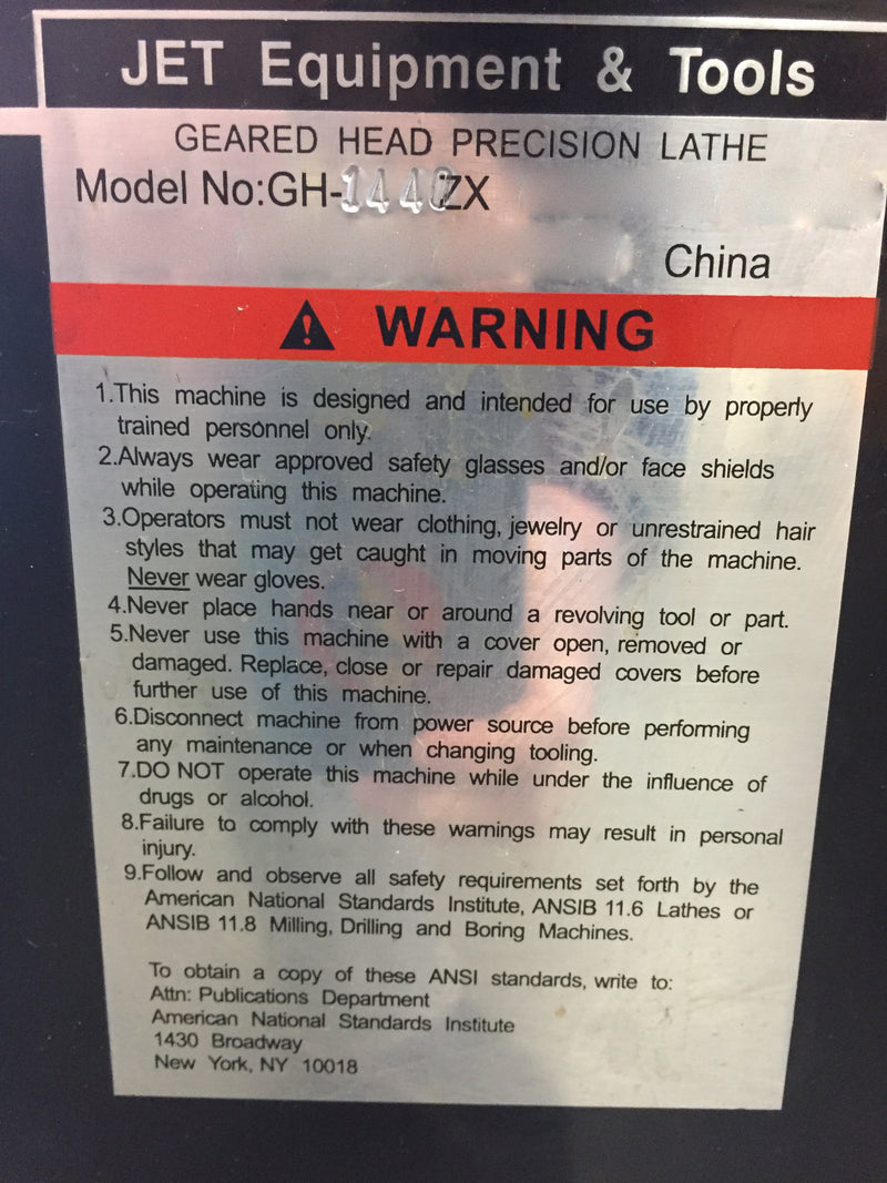 Jet GH 1440 ZX Lathe