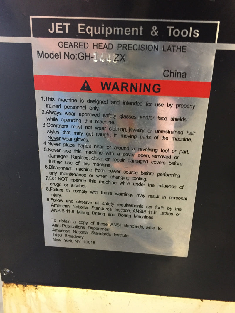 Jet GH 1440 ZX Lathe