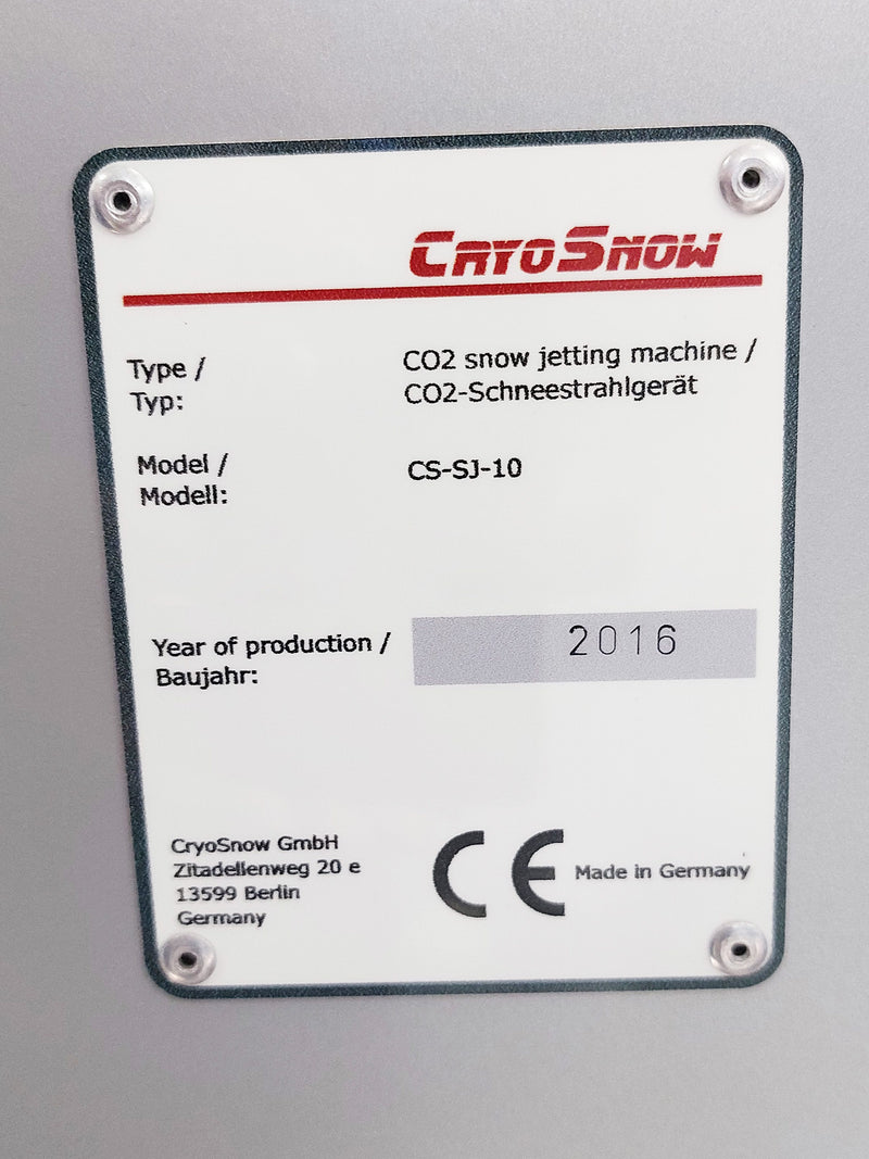 CryoSnow CS SJ 10 CO2 Snow Blasting Machine