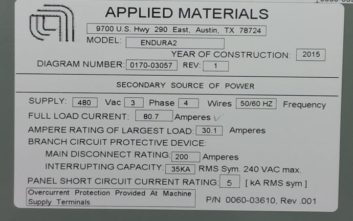 Applied Materials Endura 2 PVD (Physical Vapor Deposition)