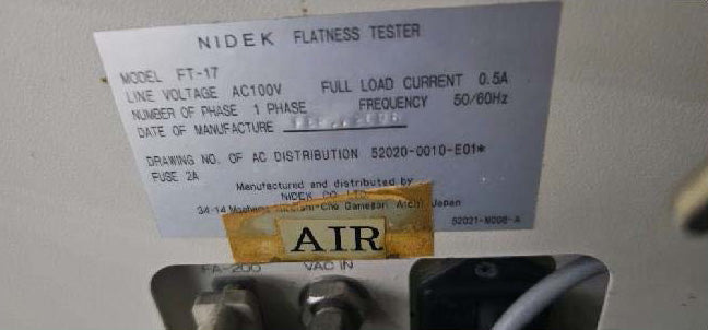 Nidek FT 900 Flatness Tester