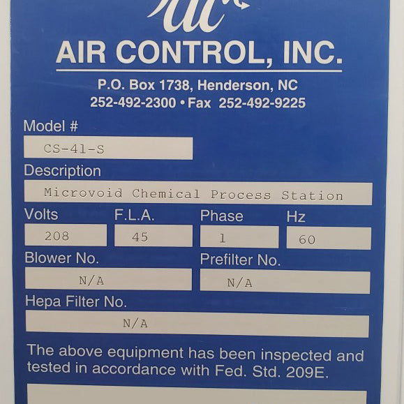 Air Control CS-41-S Wet Bench