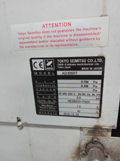 Accretech / TSK AD 3000 T Dicing Saw