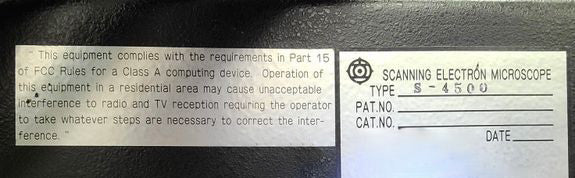 Hitachi S 4500 FE-SEM (Field Emission Scanning Electron Microscope)