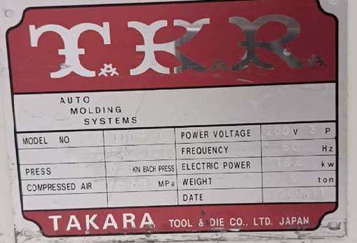 Takara Comet TTM 11 Molding Machine