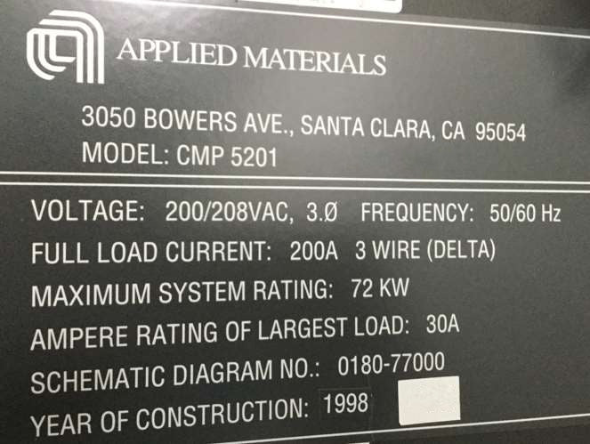 Applied Materials Mirra 3400 CMP (Chemical Mechanical Polisher)