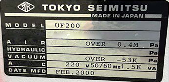 Accretech / TSK UF 200 Automatic Wafer Prober