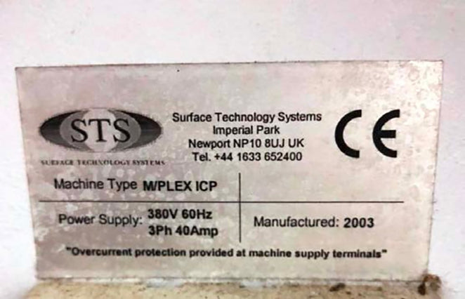 SPTS / STS MACS ICP Etcher (Inductively Coupled Plasma)