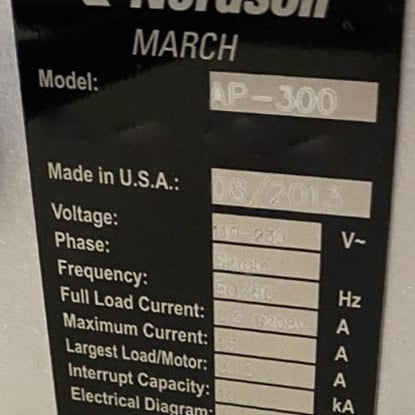 Nordson / March AP 300 Dual Gas Plasma Chamber