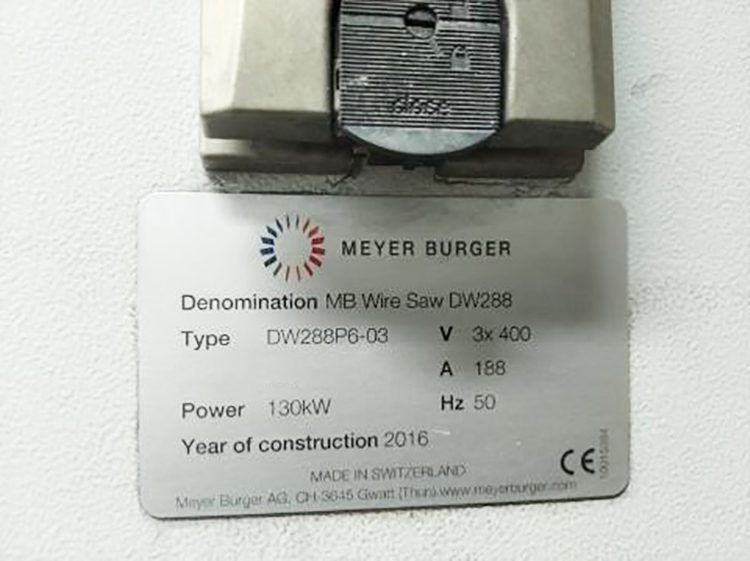 Meyer Burger DW 288 Diamond Wire Slicer