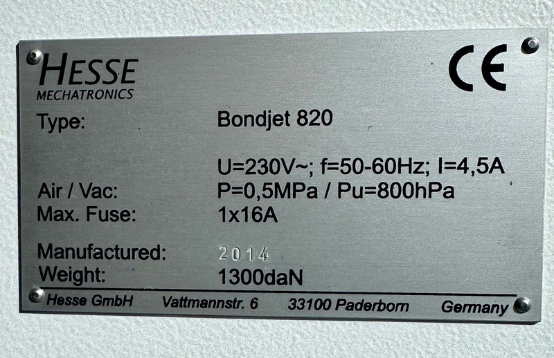 Hesse & Knipps (H&K) Bondjet 820 Wire Wedge Bonder