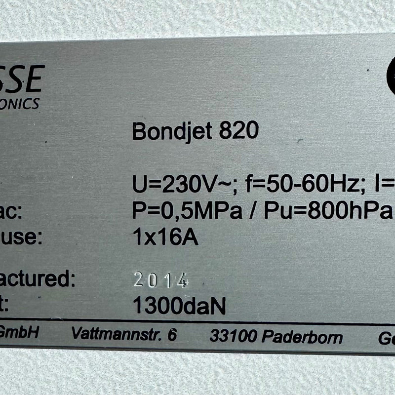 Hesse & Knipps (H&K) Bondjet 820 Wire Wedge Bonder