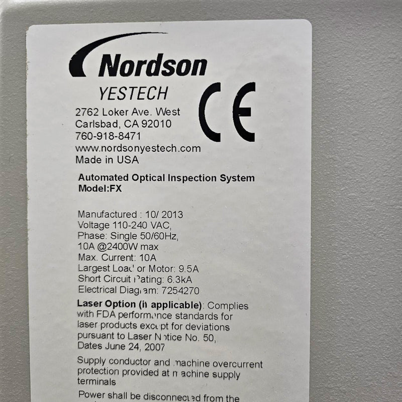 Nordson / Yestech FX AOI (Automated Optical Inspection)
