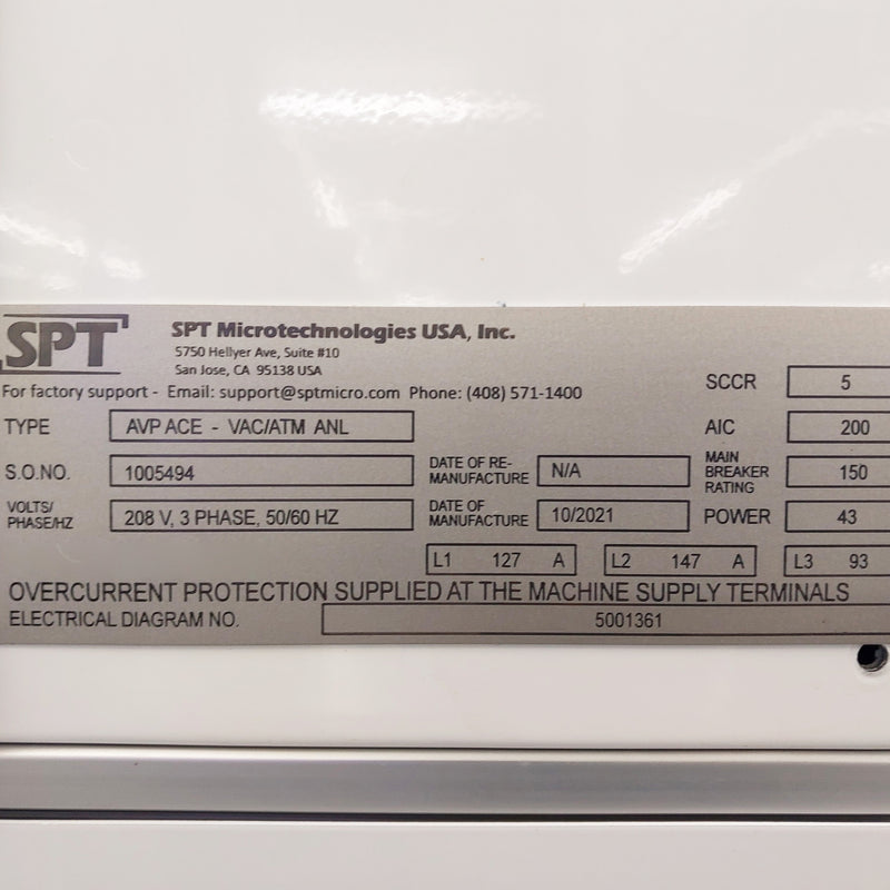 SPT Microtechnologies / Aviza / SVG AVP ACE Vertical Furnace