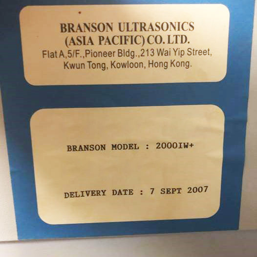 Branson 2000 iW+ Ultrasonic Welder