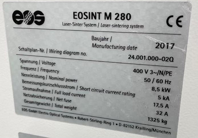 EOS M 280 Metal 3D Printer