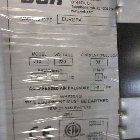 Dek 710 Screen Printer