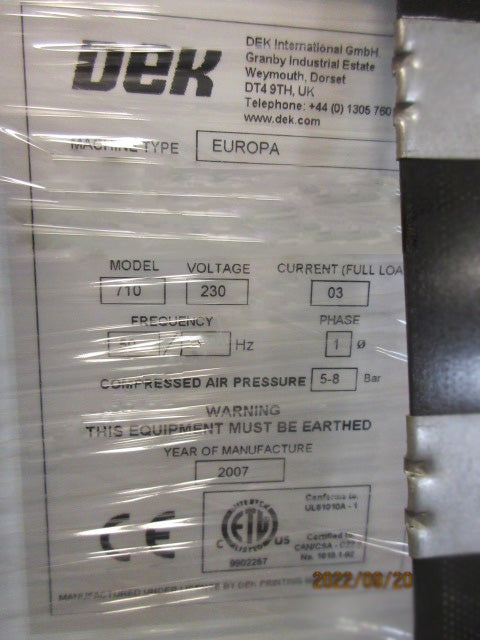 Dek 710 Screen Printer