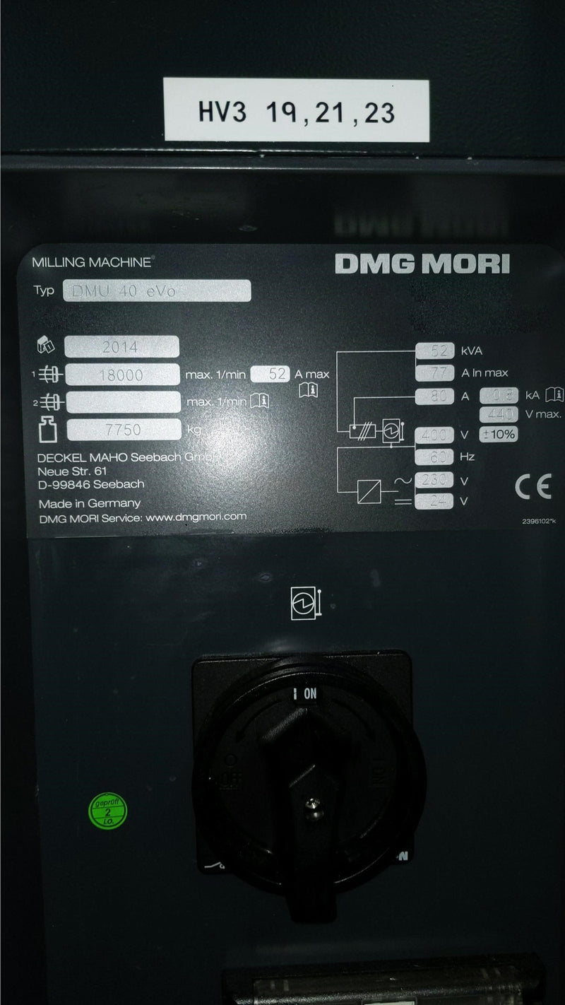 Mori Seiki DMU 40 eVo Milling Machine