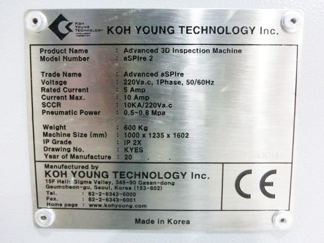 Koh Young Aspire 2 Advanced 3D Inspection Machine