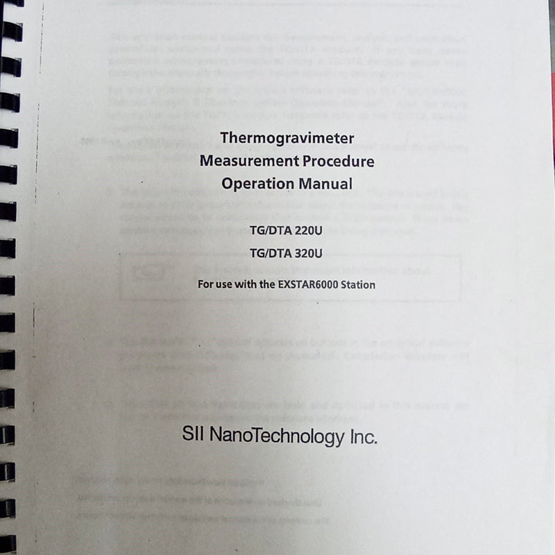 SII Nanotechnology TG/DTA 220 Thermogravimeter