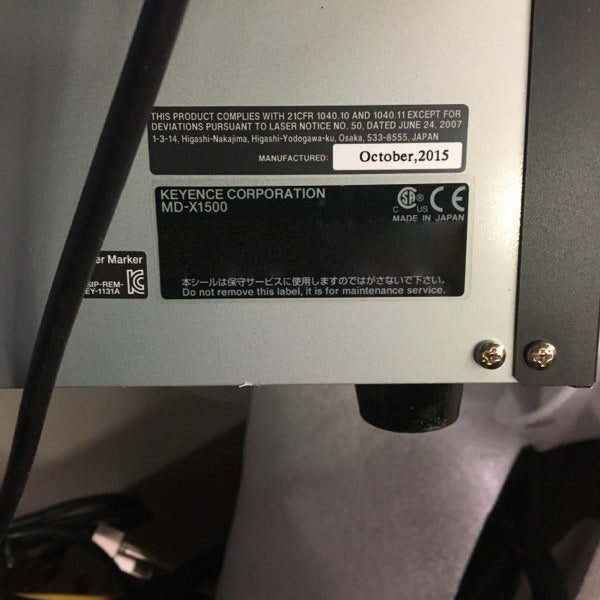 Keyence MD-X 1500 Laser Marker