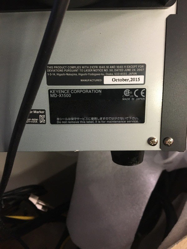 Keyence MD-X 1500 Laser Marker