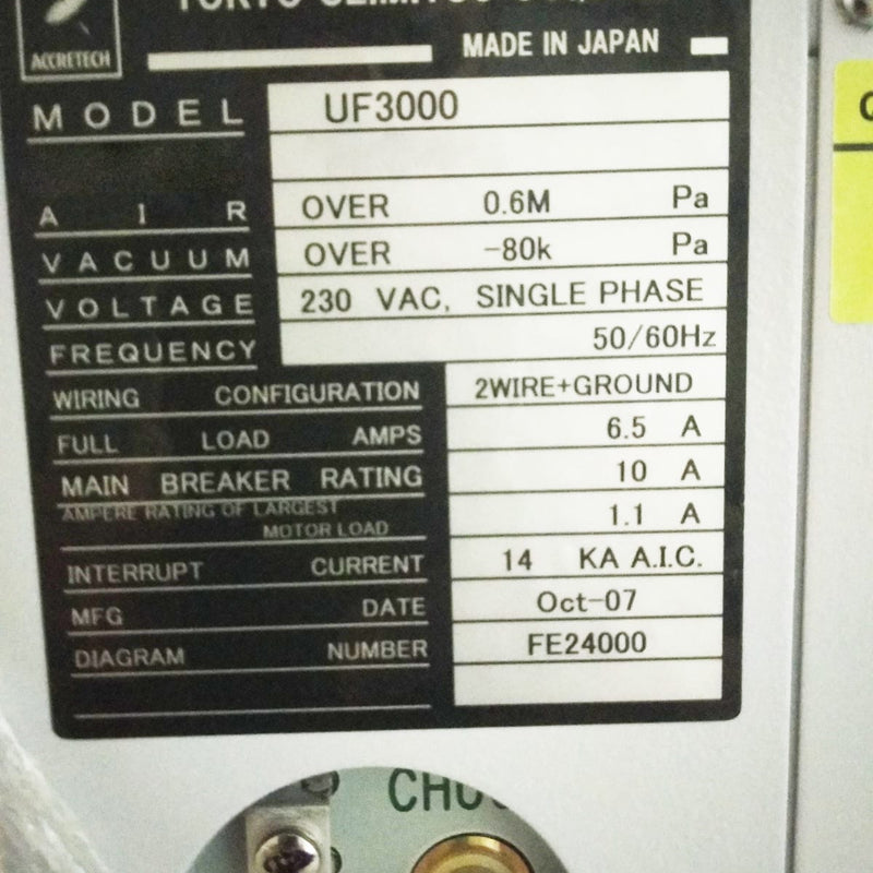 Accretech / TSK UF 3000 Automatic Wafer Prober
