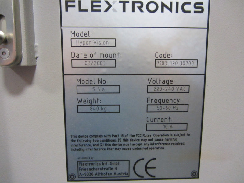 Flextronics Hyper Vision S 5 A AOI (Automated Optical Inspection)