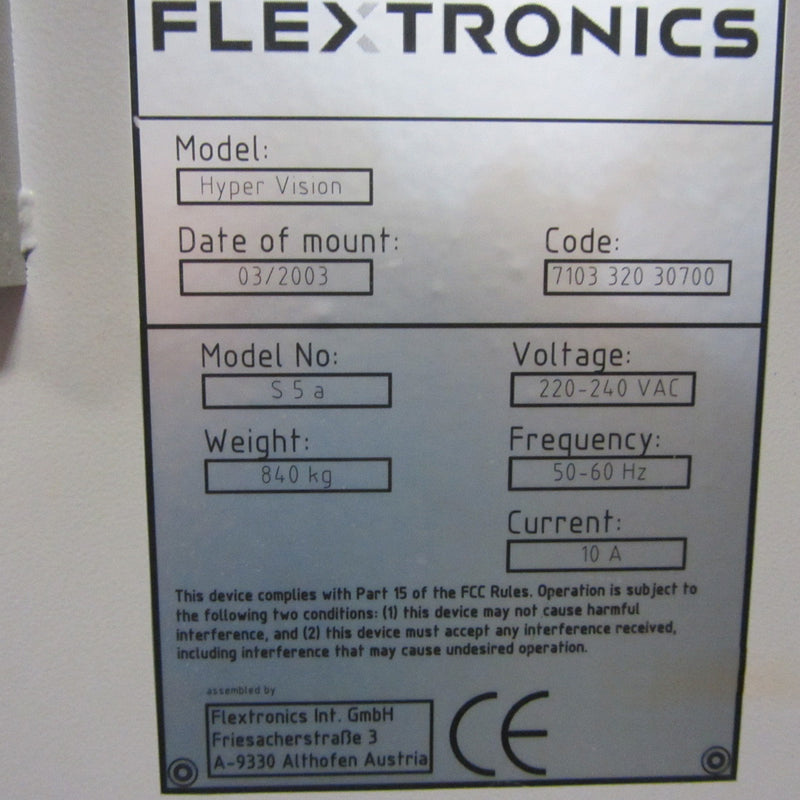 Flextronics Hyper Vision S 5 A AOI (Automated Optical Inspection)
