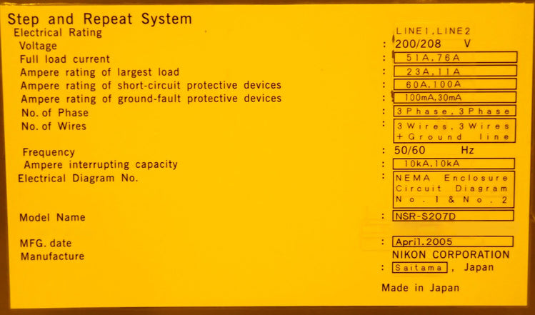 Nikon NSR S 207 D Stepper