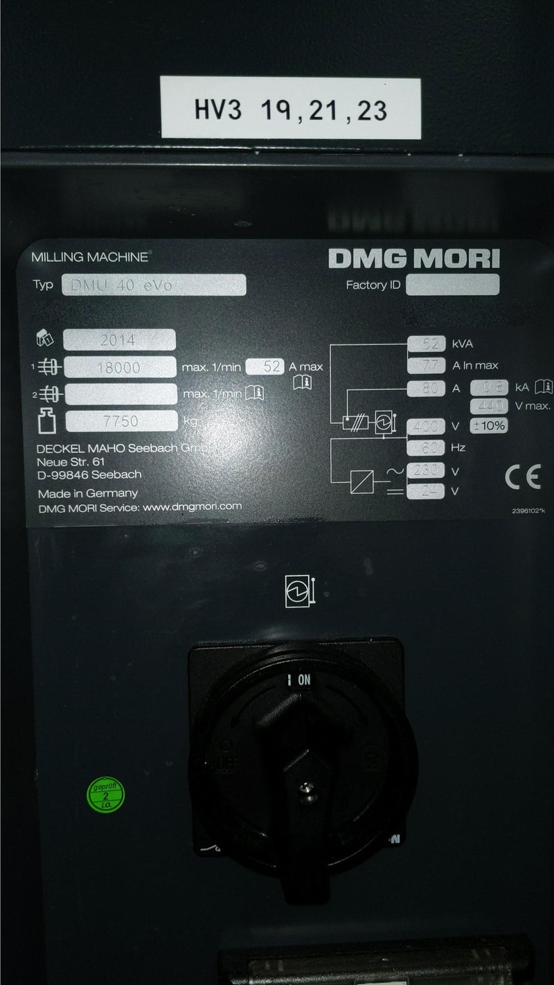 Mori Seiki DMU 40 eVo Milling Machine