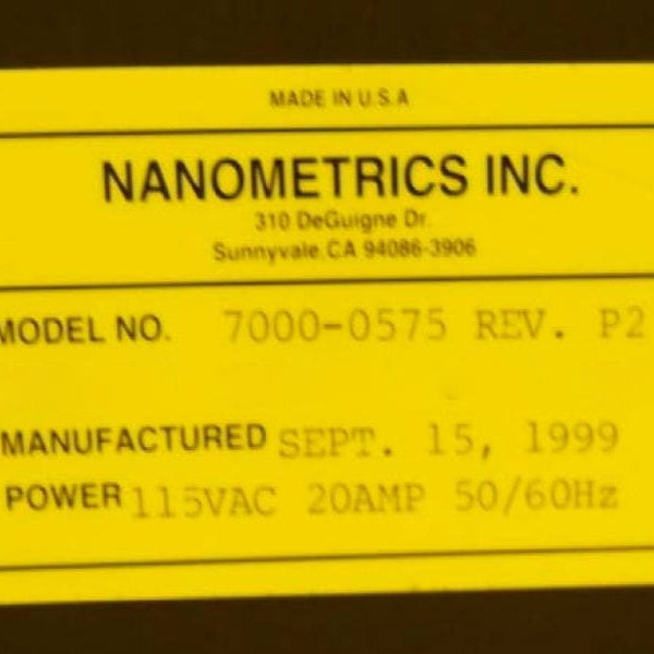 ONTO / Nanometrics 8000 X FTI Film Thickness Measurement