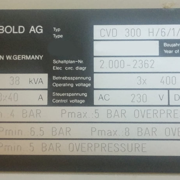 Leybold CVD (Chemical Vapor Deposition)
