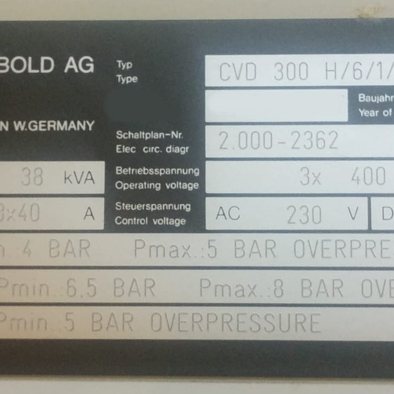Leybold CVD (Chemical Vapor Deposition)