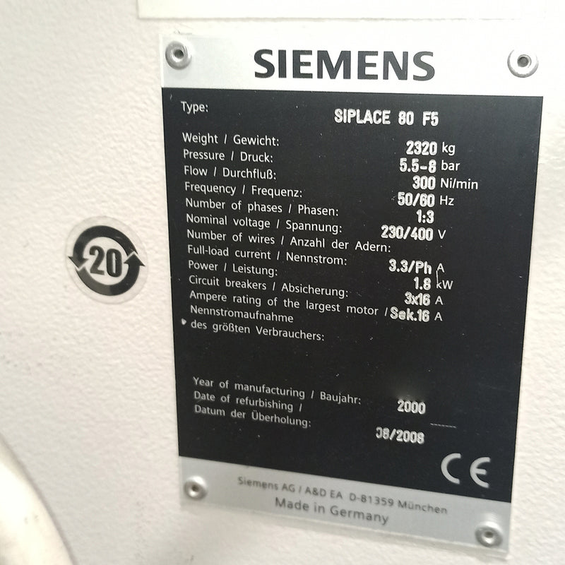 Siemens Siplace 80 F 5 Pick and Place