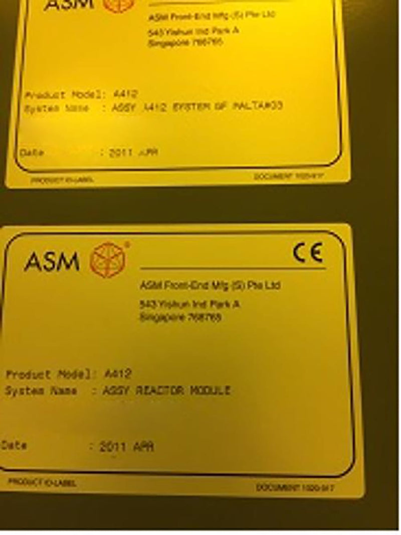 ASM A 412 LPCVD Furnace (Low Pressure Chemical Vapor Deposition)