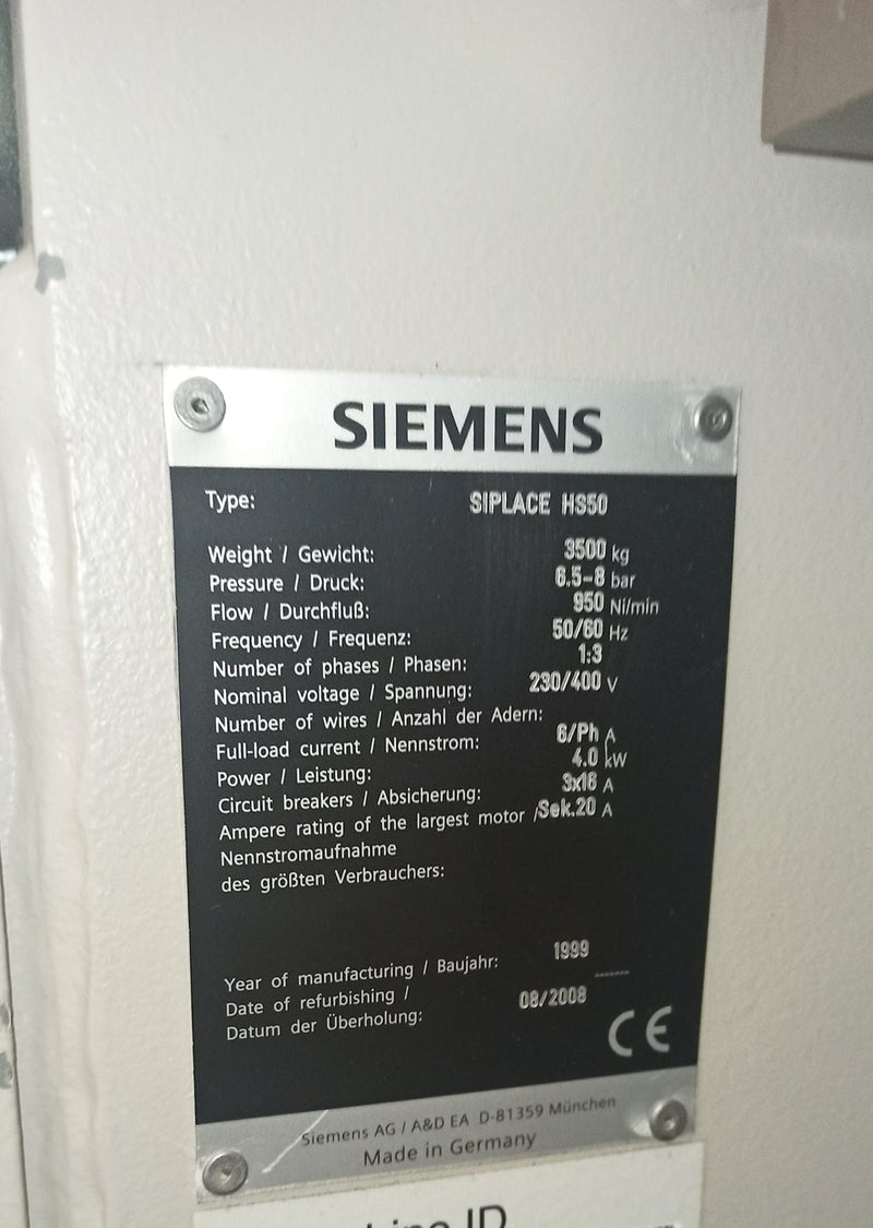 Siemens Siplace HS 50 Pick and Place