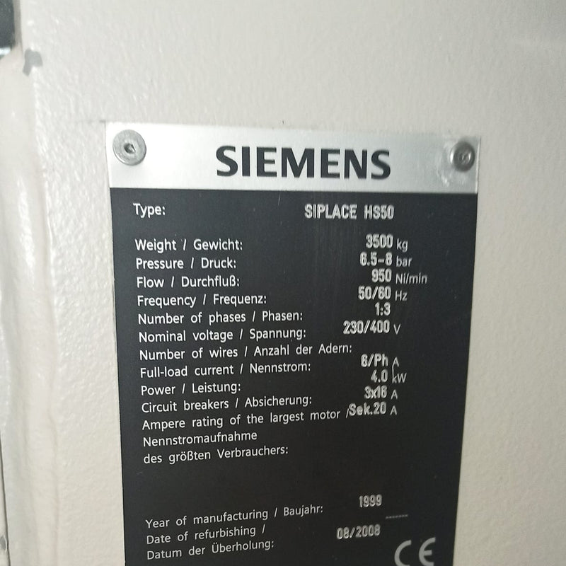 Siemens Siplace HS 50 Pick and Place